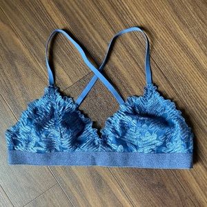 Aerie grey-blue lace bralette